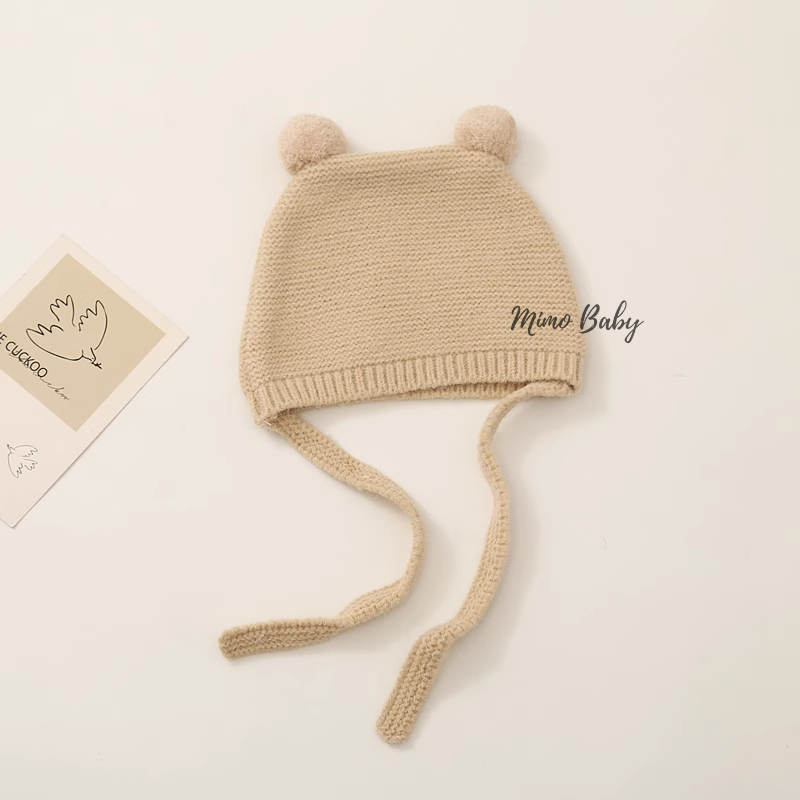 Mũ nón len quả bông cột dây đáng yêu cho bé ML258 Mimo Baby