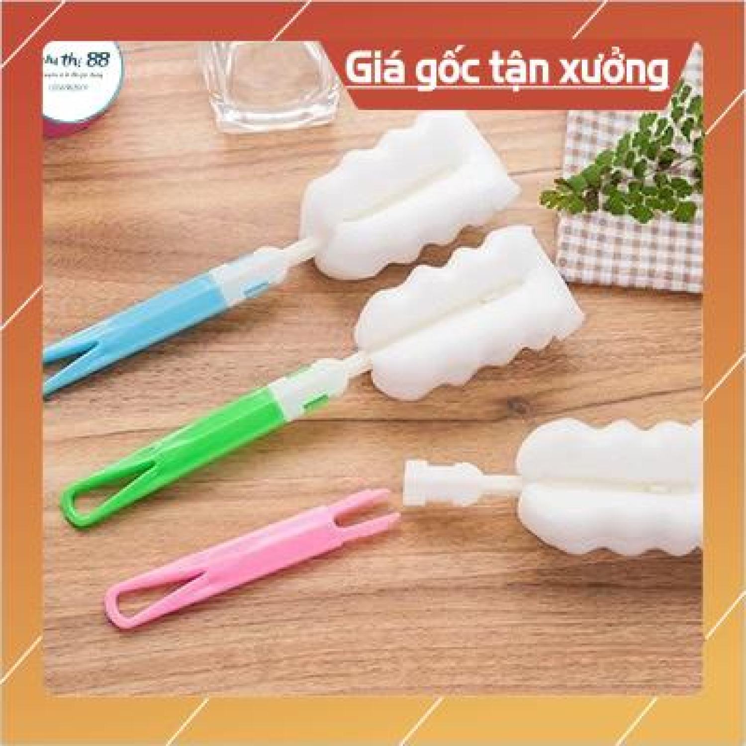 Que Rửa Cốc, Bình Sữa Mút Tiện Dụng - Que Rửa Cốc Bọt Biển (Nhiều Màu)