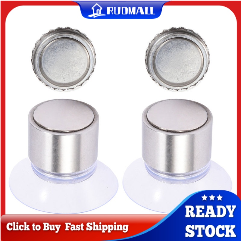 RUDMALL 2 Sets Dispenser Magnetic Soap Holder Hanging Soap Rack Stainless Steel Washing Sponge Holder Travel Soap Holders Organizers Metal Holder Container