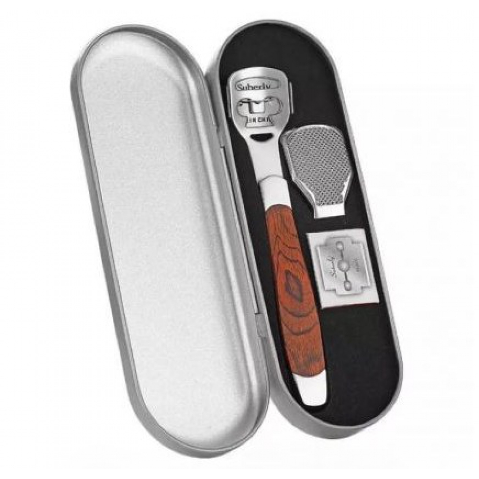 Chà gót chân tặng kèm 20 lưỡi, Chà gót chân inox đa năng, Dụng cụ chà gót chân 20 lưỡi lam