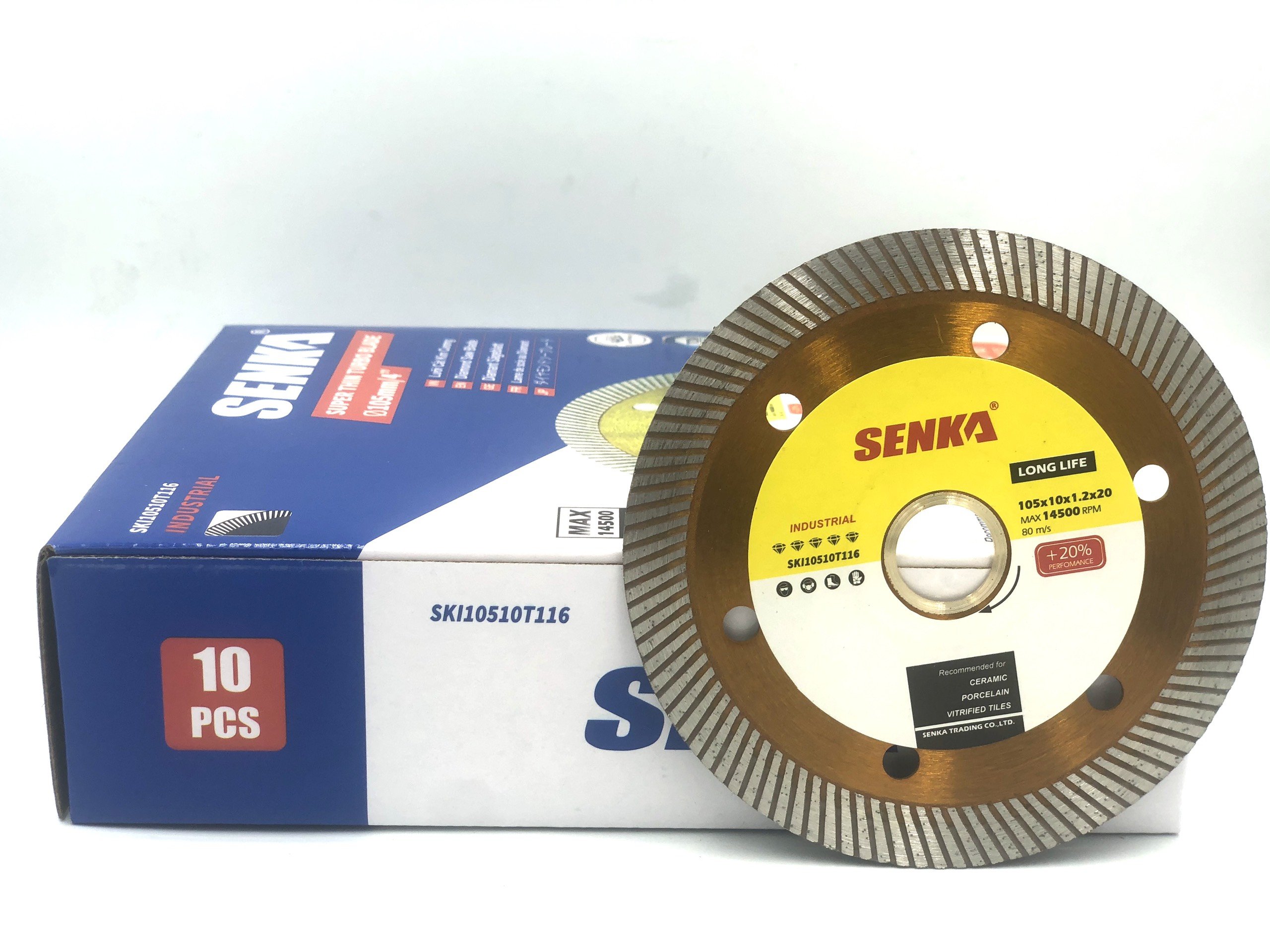 Lưỡi cắt gạch đa năng Senka 1T (105*10*1.2/20mm) (Gạch men bóng kính/Đá khối/Bê tông)