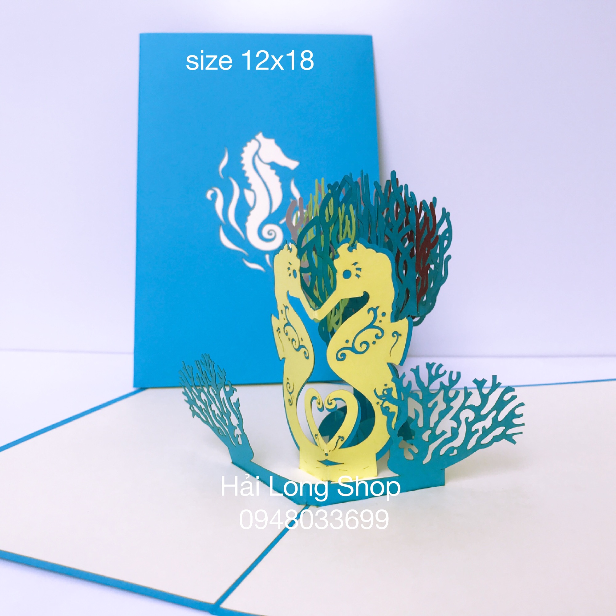 Cá Ngựa - Seahorse - Thiệp 3D