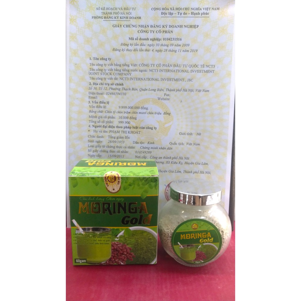 [Freeship + giảm 5% khi mua 2]Cốm Chùm Ngây MORINGA GOLD ( Hàng chính hãng công ty NCT3 ) ' .