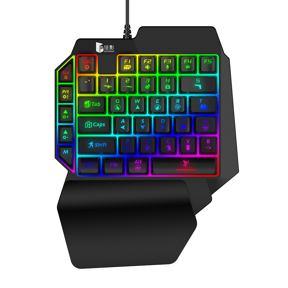 39 Key Mechanical Keyboard Gaming, RGB USB Wired Mouse Gamer Keypad Backlight Game Controller For Gamer Tablet PC Laptop