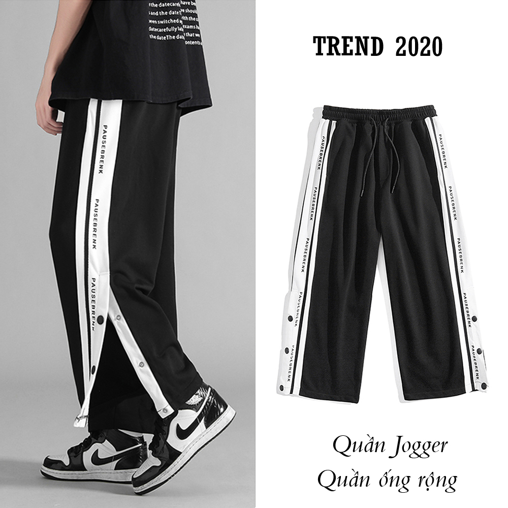Quần Ống Rộng Quần Jogger Thể Thao Nam Nữ Phối Sọc  Đính Cúc Chất Vải Thun Nỉ Trơn Bền Đẹp Hot Trend Năm 2024 Thời Trang 4MENHCM JOGGER NAM90000101C5