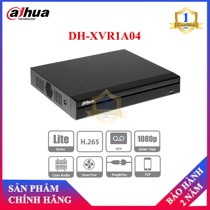 Đầu ghi hình hdcvi 4 kênh dahua xvr1a04 5in1 - hàng nhập khẩu- camera số 1