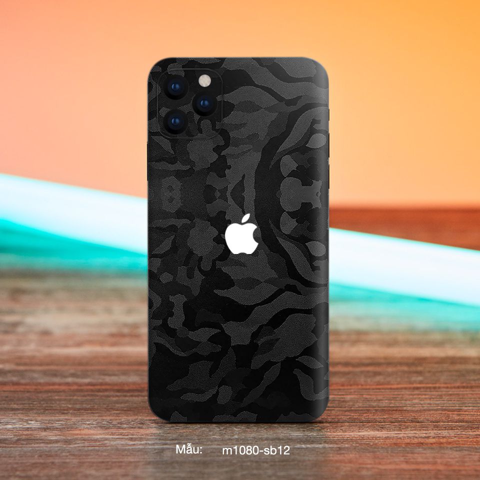 Miếng dán skin mẫu Black Camo rằn ri cho iPhone 7 Plus, 8 Plus, X, XS, XS Max, 11, 11 Pro, 11 Pro Max
