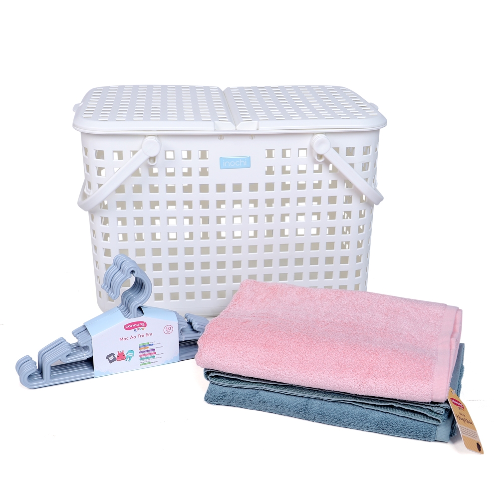 Giỏ xách quai giữa Nachi có nắp (INC, trắng)