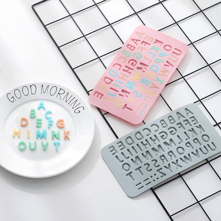 Khuôn silicon mẫu chữ và số làm thạch rau câu chocolate