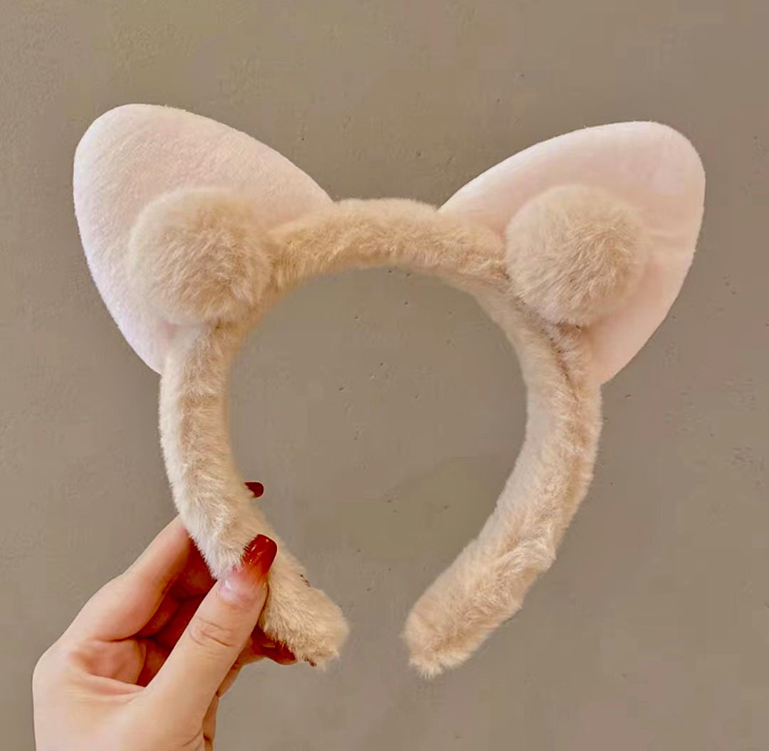 Bờm băng đô cài tóc lông tai mèo hình trái tim bờm băng đô cài tóc rửa mặt dễ thương cute cho nữ