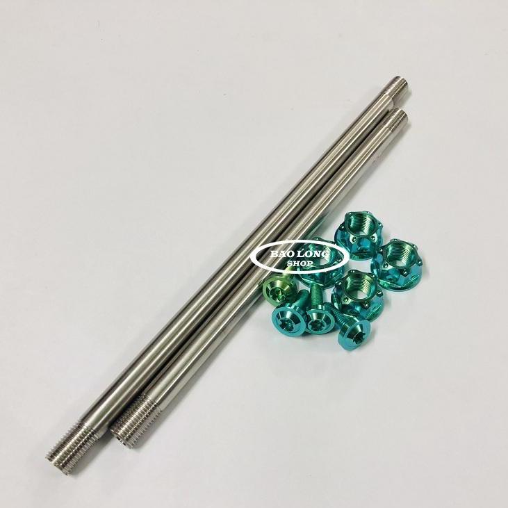 Cặp Cốt INOX 304 Full ốc Titan GR5 Gắn WINNER (màu Xanh Lục Bảo)