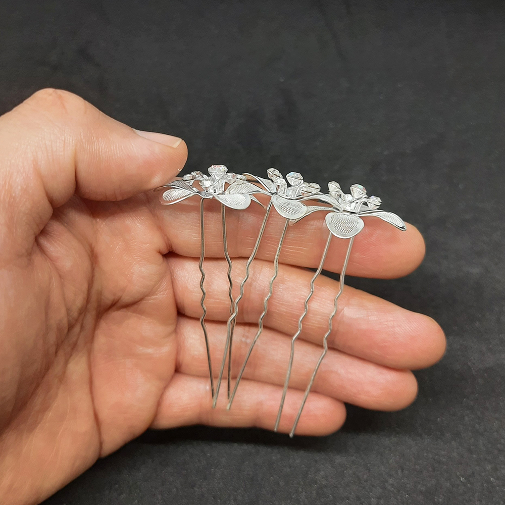 Trâm Cài Tóc Mỹ Ký Hoa 5 Cánh Đính Đá