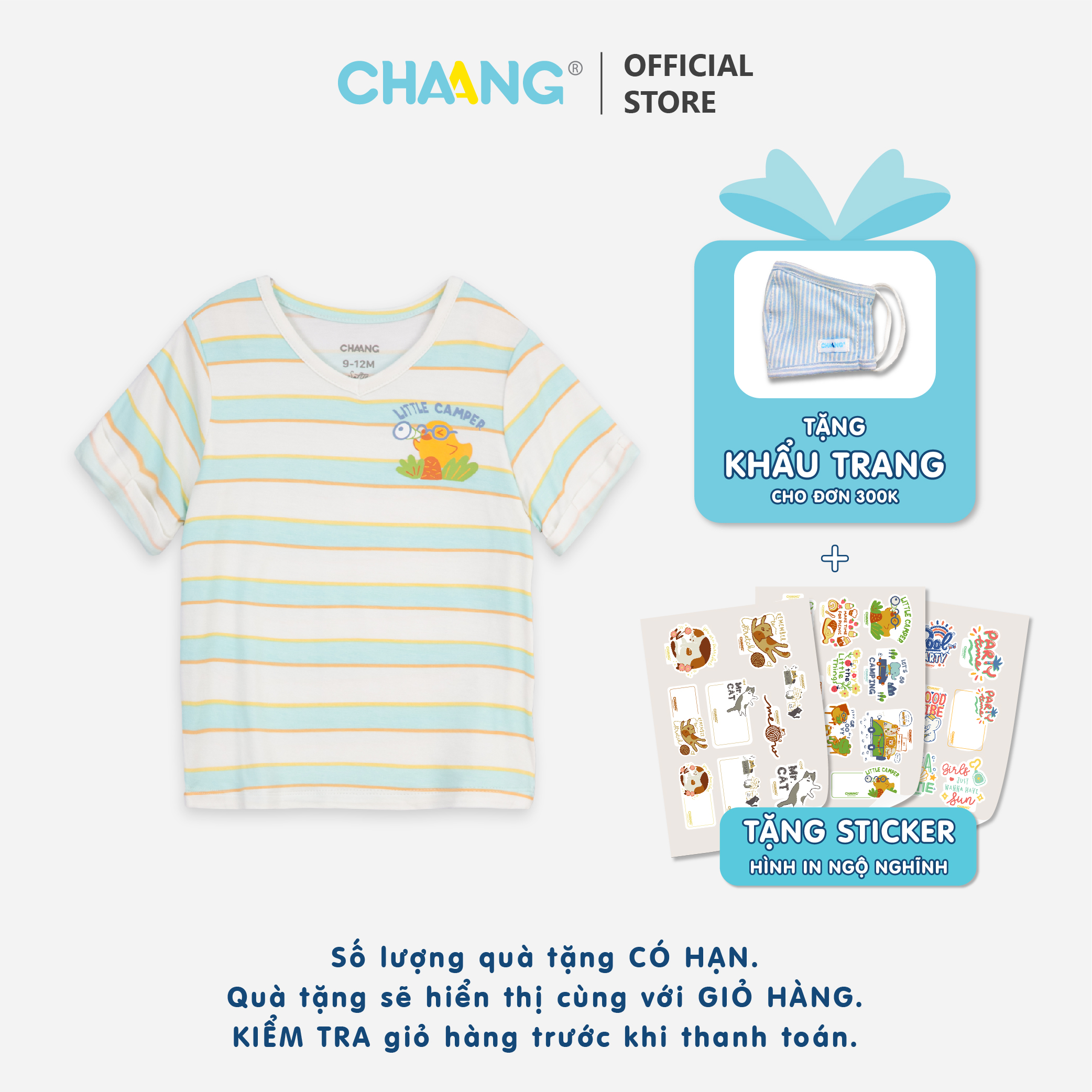 [CHAANG] Áo cộc cổ tim bé trai Spring Chaang