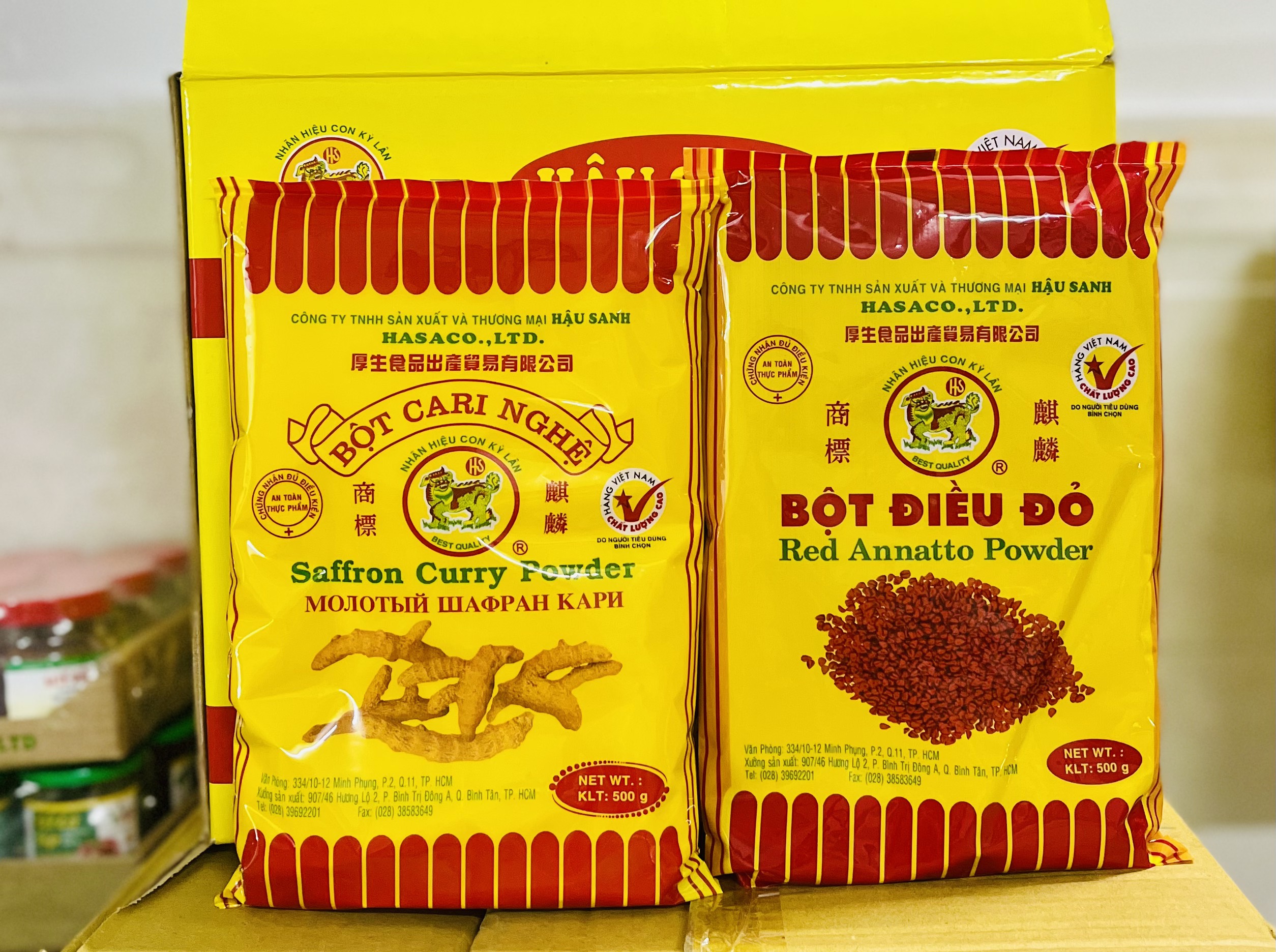 Bột cà ri nghệ/Bột điều đỏ Hậu Sanh gói (500g)