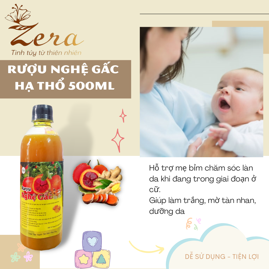 Rượu Nghệ Gấc Hạ Thổ Thoa Mặt 500ml