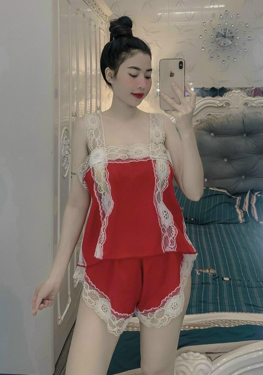 Đồ ngủ cực sexy cho nữ vải phi lụa phối ren