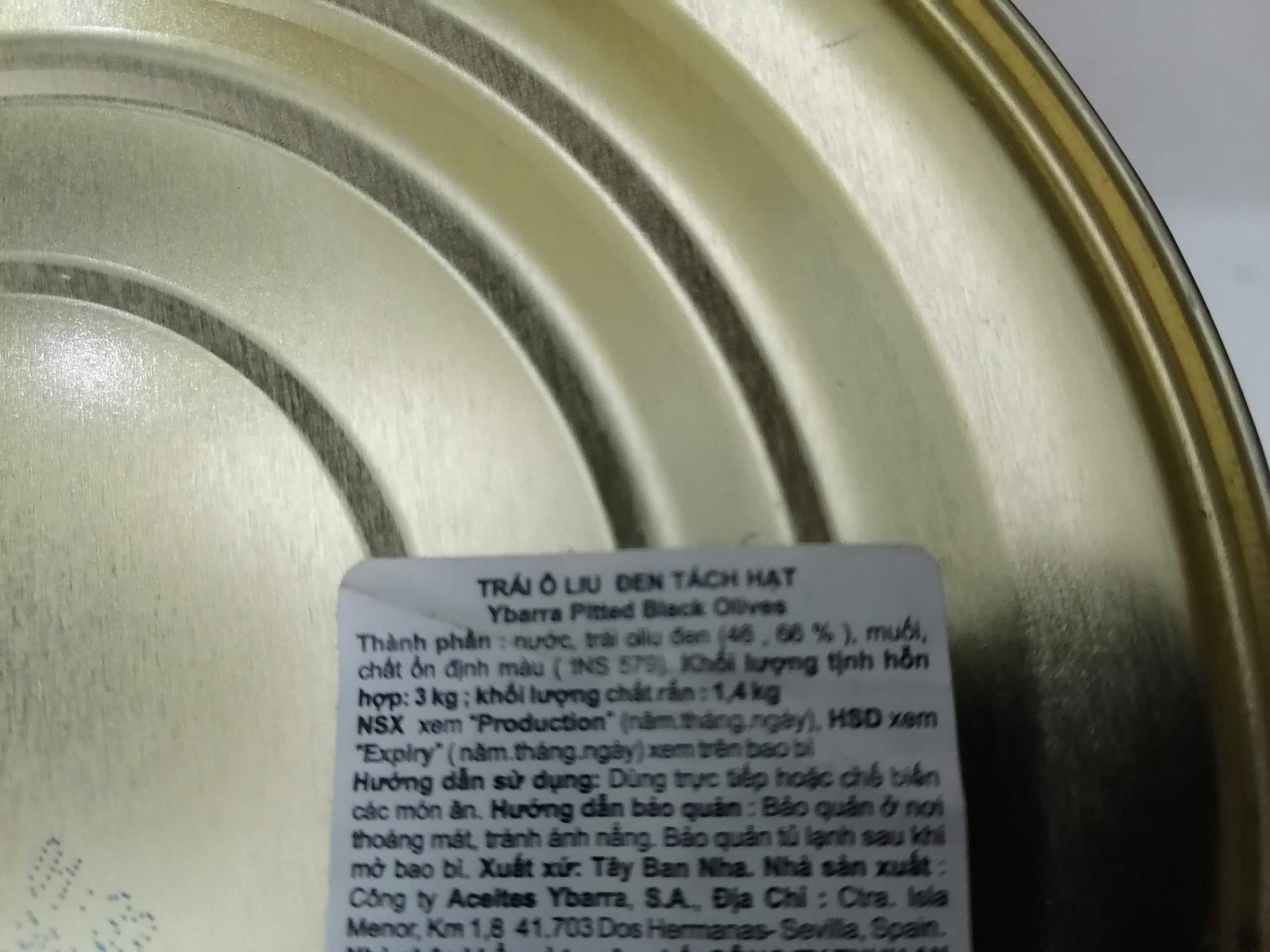 [Hộp lớn 3Kg – NGUYÊN TRÁI TÁCH HẠT] QUẢ Ô LIU ĐEN [Spain] YBARRA Pitted Black Olives (atu-hk5)
