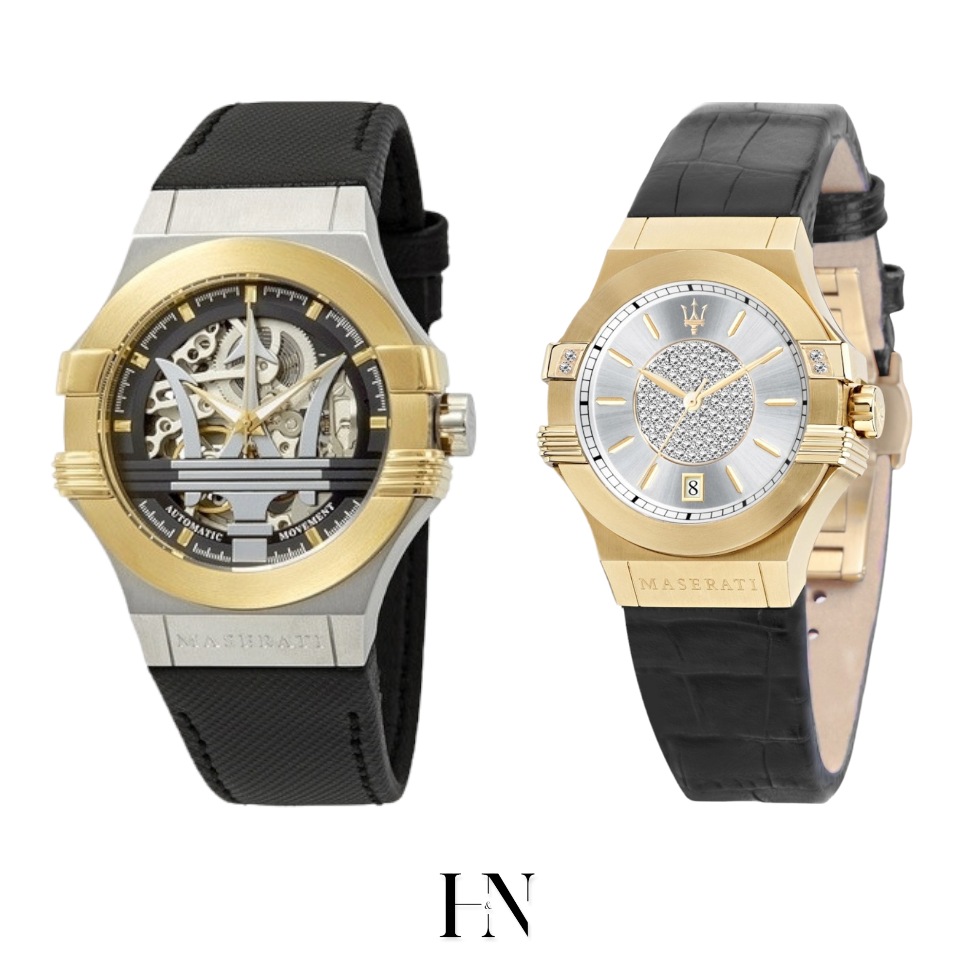 ĐỒNG HỒ CẶP MASERATI POTENZA SILVER DIAL WATCH