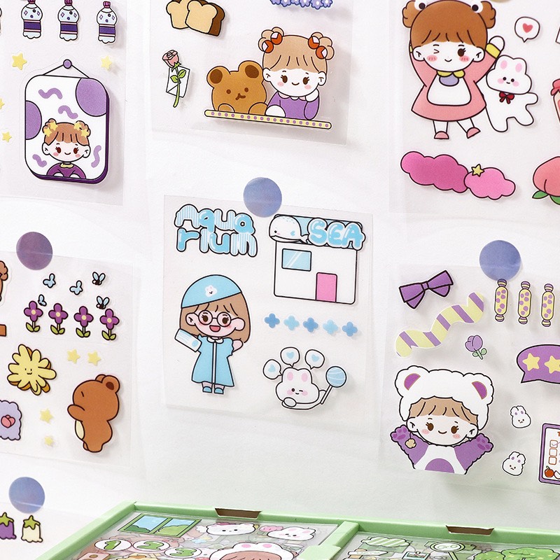 Sticker dán nhãn dùng trang trí bình nước sổ tay