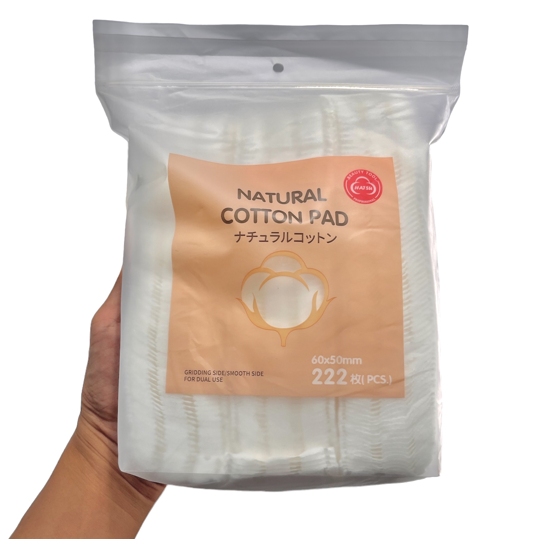 Bông tẩy trang 222 miếng Natural Cotton Pad mẫu mới siều mềm, siêu dày
