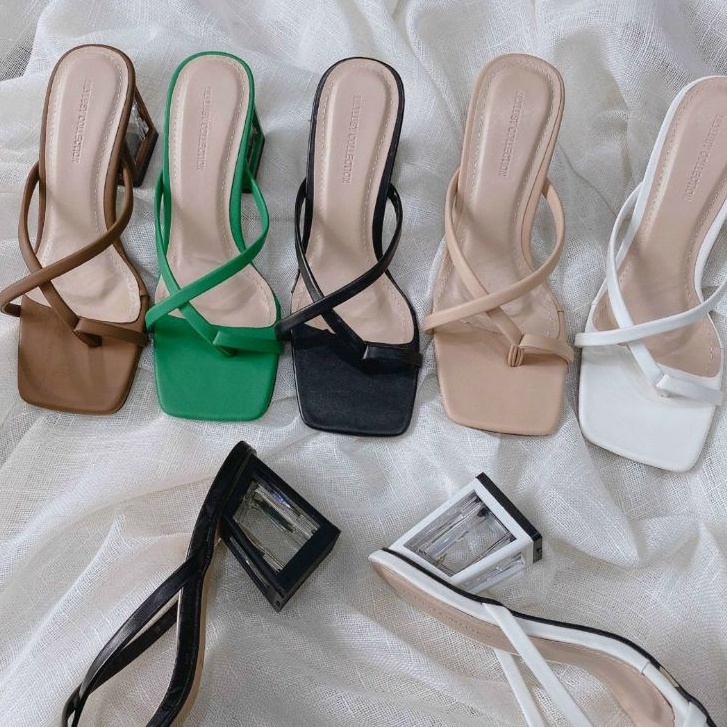 Guốc Cao gót 5 phân quai da xỏ ngón/ sandal