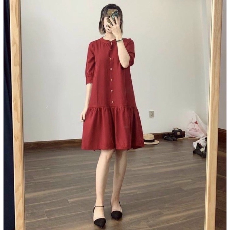 ĐẦM ĐỎ ĐUÔI CÁ CỔ TRỤ (có ảnh thật) MS57