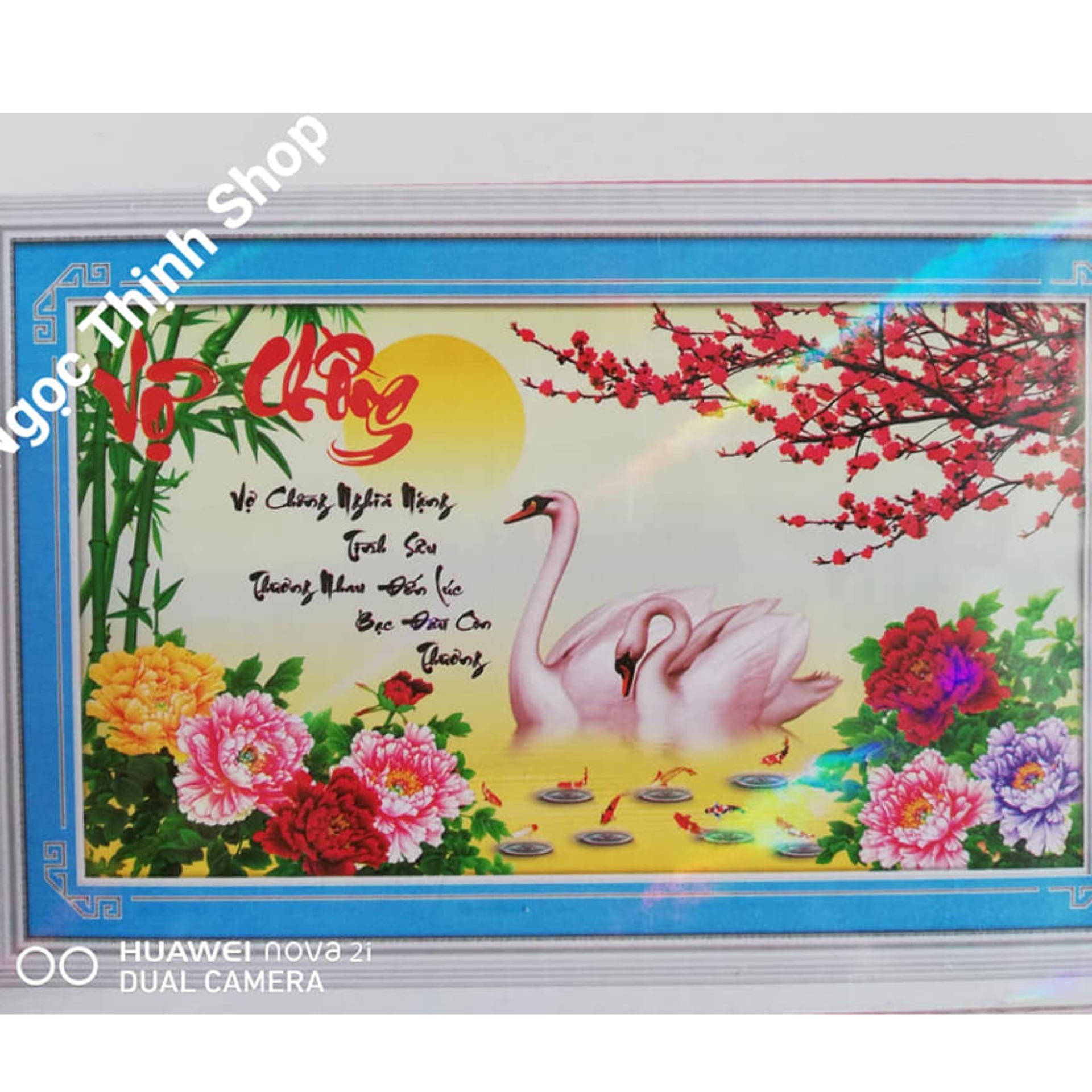 Tranh đính đá Vợ Chồng LV098 kích thước 90cm x 55cm