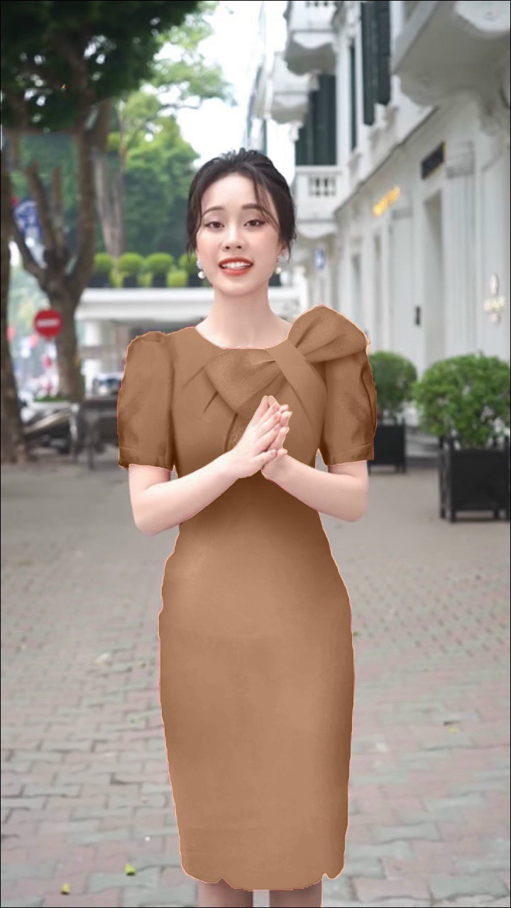 Đầm tay bèo xẻ trước hàng thiết kế sang trọng - yb2105271