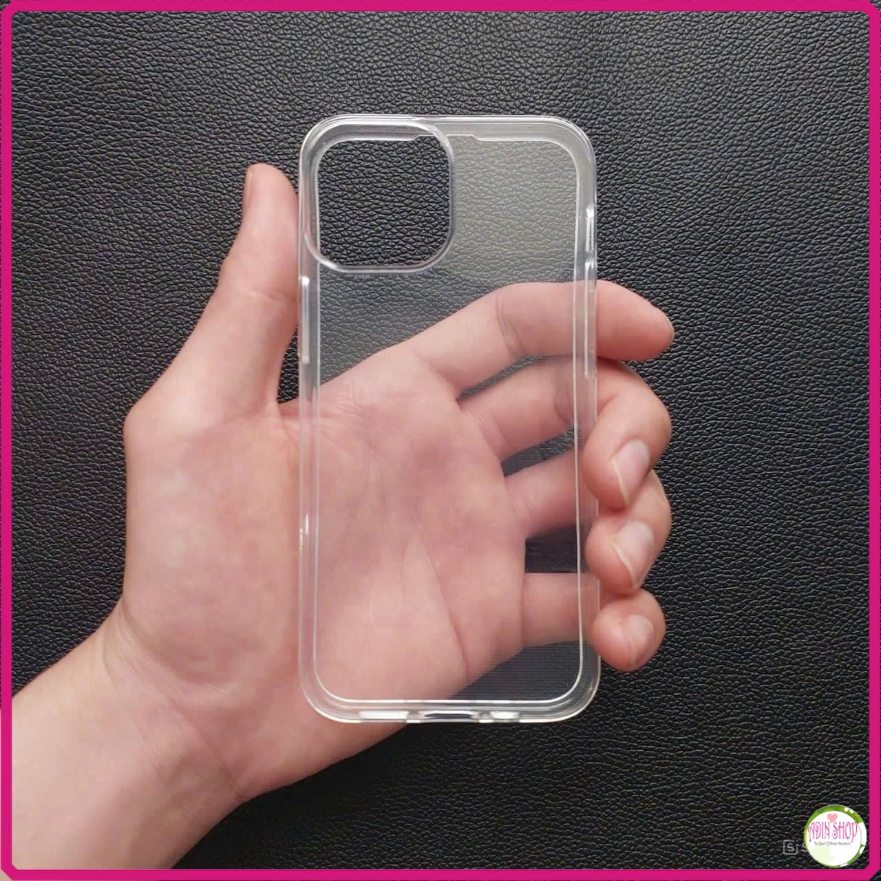 Ốp lưng Iphone 13 mini dẻo trong viền cam gồ/ không gồ cao cấp, bền đẹp