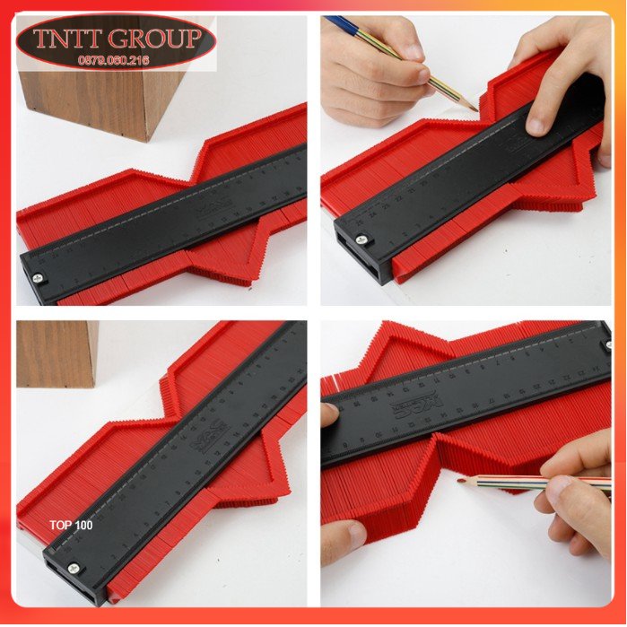 Thước sao chép hình dạng đa năng 25cm (đỏ)