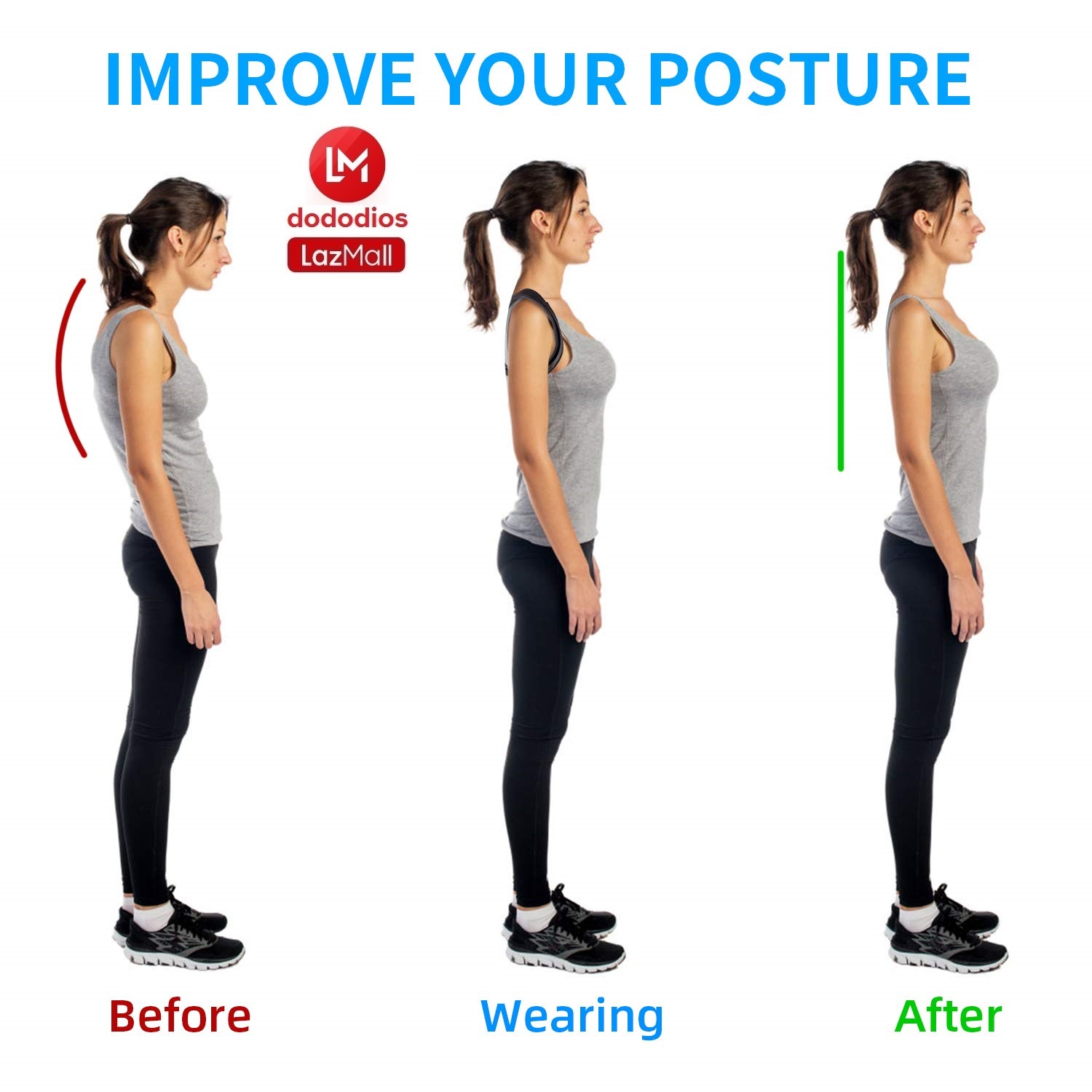 Back support posture corrector, shoulder brace for posture correction Adjustable and Comfortable Clavicle Brace elieves Upper Back&Shoulders Pain Correcting Hunchback Posture (Universal) dododios - Đai chống gù lưng, đai lưng chống gù miDoctor
