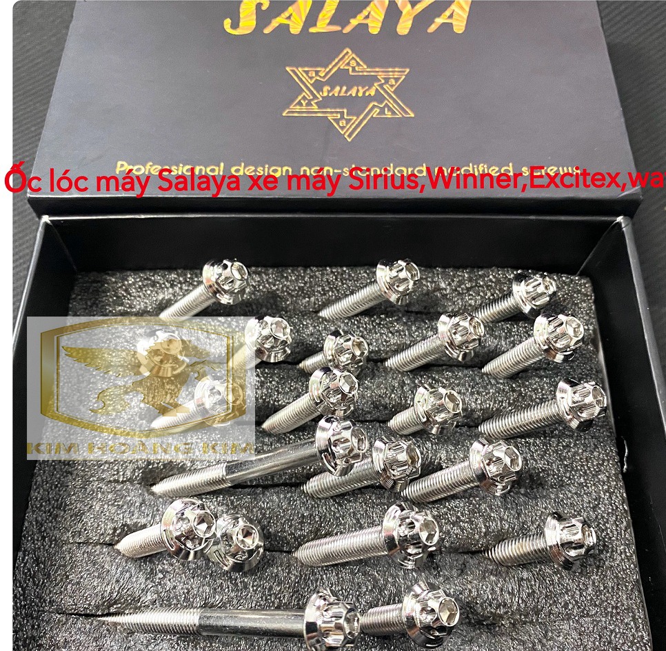 Bộ ốc lốc máy Salaya Inox 304 gắn lốc xe máy Exciter 150 hàng chất lượng siêu rẻ