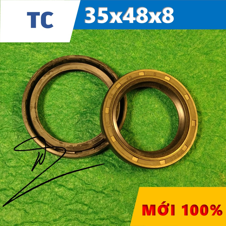 Phớt dầu TC 35x48x8   (Chắn dầu / lò xo / Phớt ben / Oil seal TC 35*48*8)