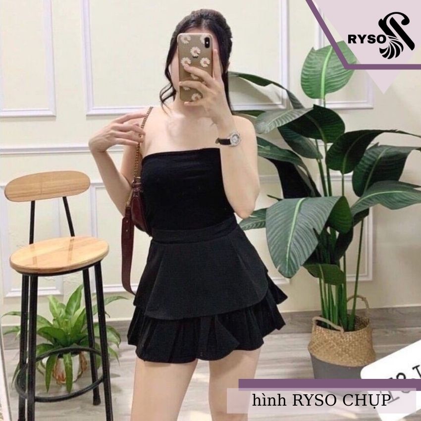 Chân Váy Tầng Xếp Li Dáng Ngắn Lưng Cao.