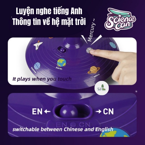 Bộ đồ chơi chiếu bóng mô hình Hệ mặt trời - SOLAR SYSTEM PLANETARY E PROJECTOR – TOPBRIGHT (cho bé từ 3+)
