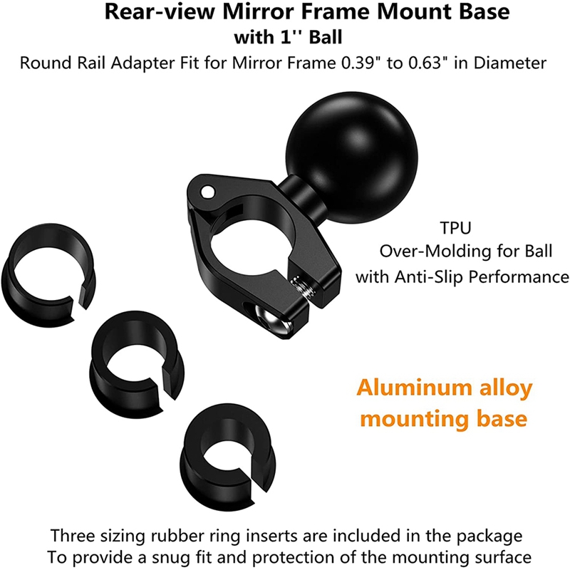 1 Inch Ball Head Navigation Mounting Bracket Rear View Mirror Frame Fixing Support for Ram Bracket/Phone Bracket