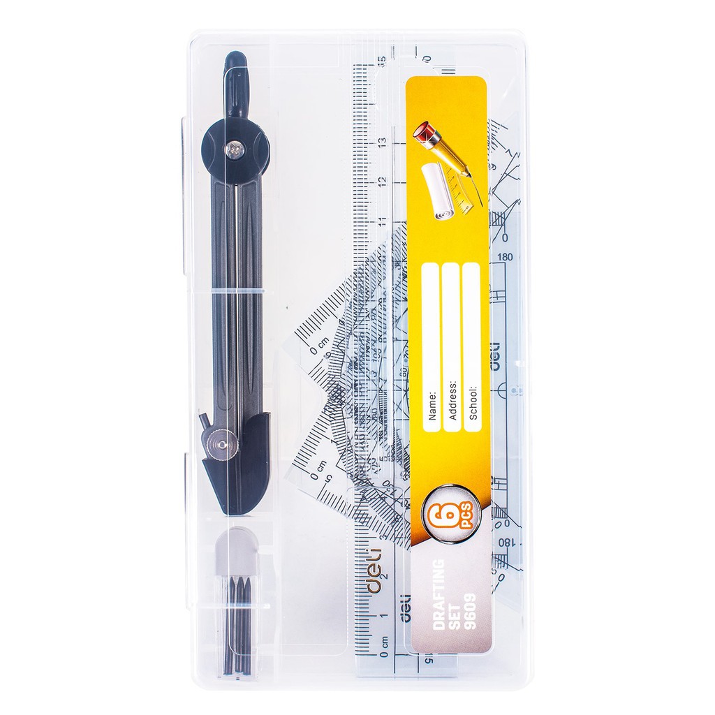 Bộ 6 món thước kẻ, comba - Deli E9609