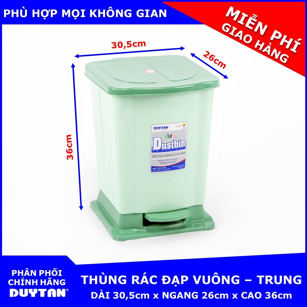 Thùng rác đạp Vuông cao cấp Duy Tân Trung - Giao màu mẫu nhiên
