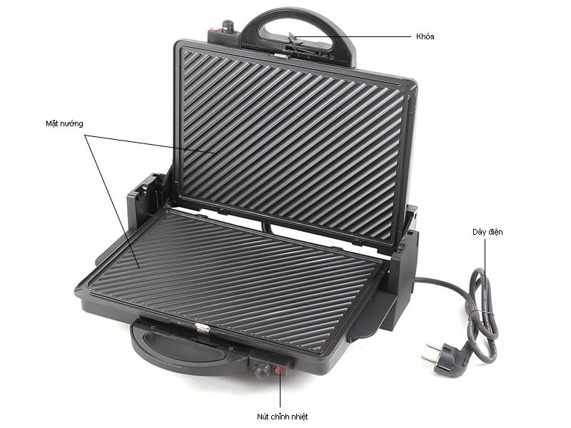 Kẹp nướng điện Tiross TS965 (Đen)