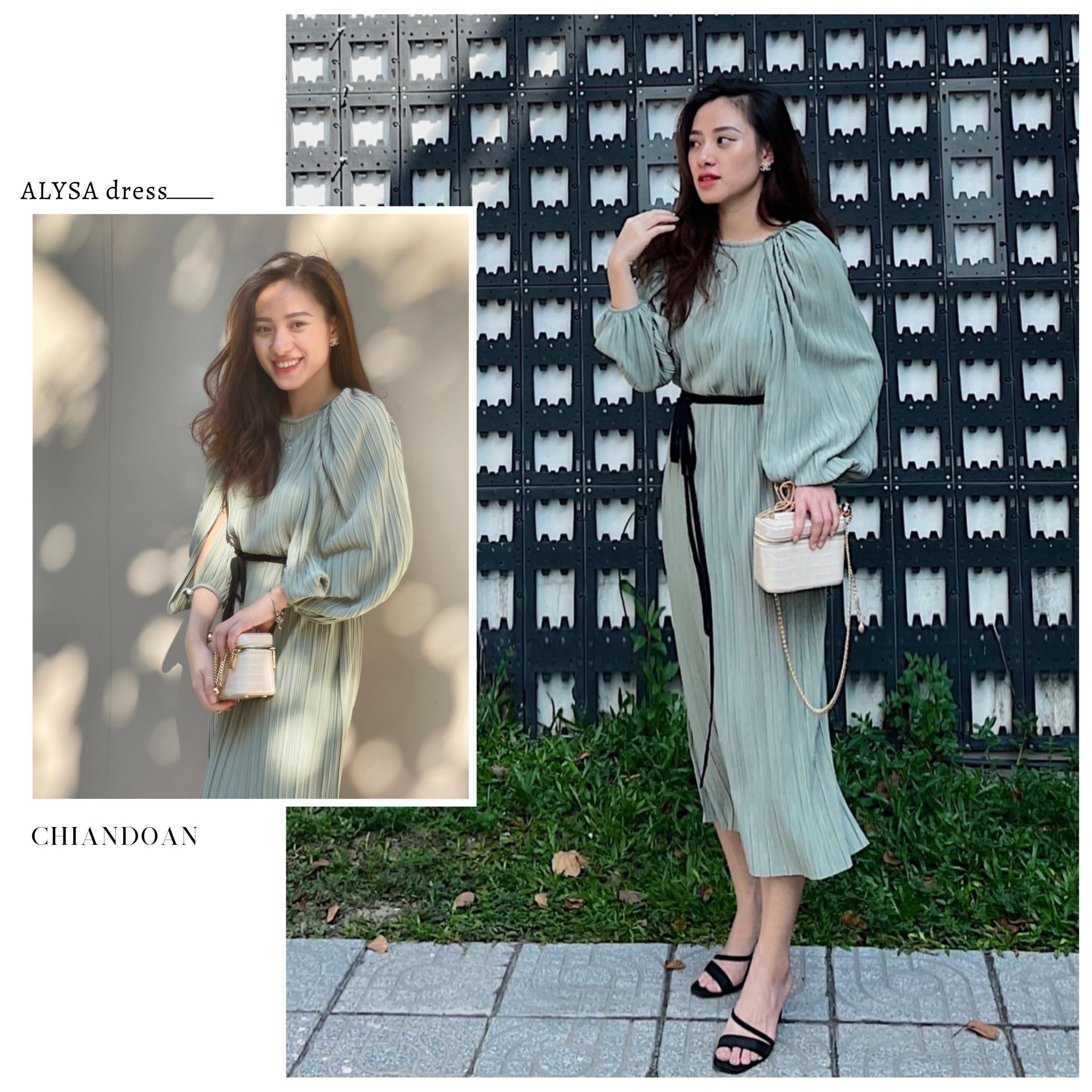 [CHIANDOAN ORDER] Alysa Dress - Váy dập ly buộc eo dáng dài
