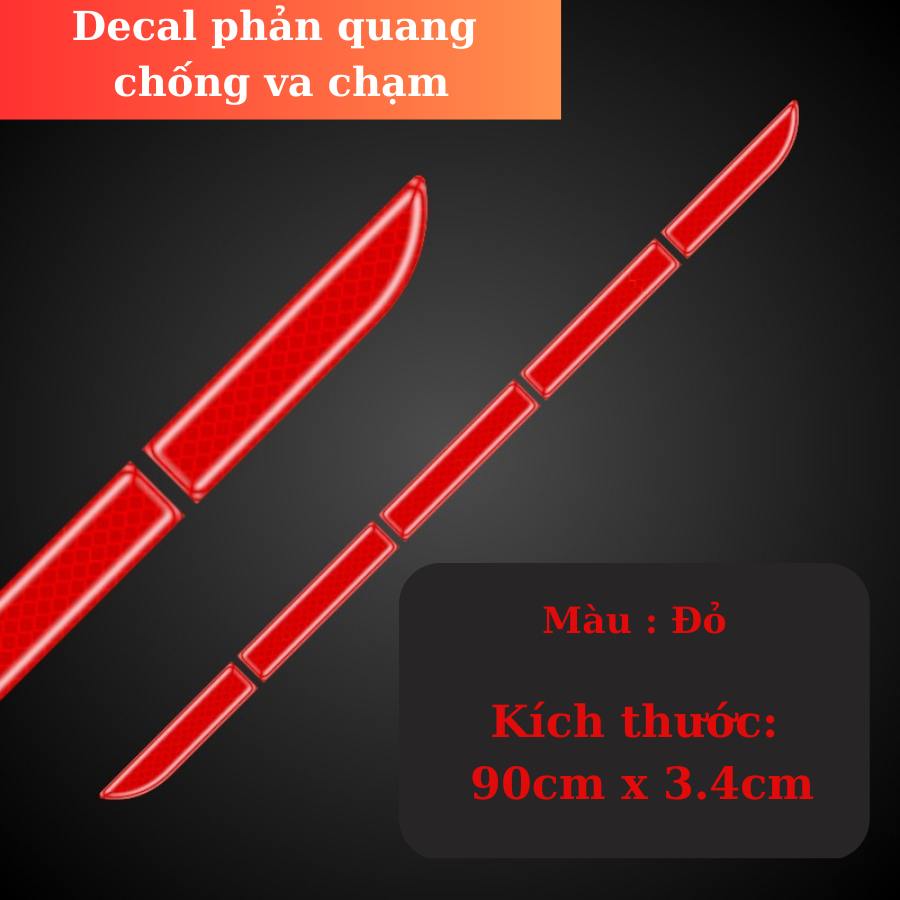 Bộ 5 Miếng Dán Phản Quang Đuôi Xe Ô Tô