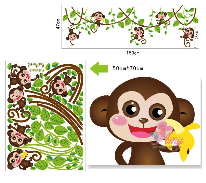Decal trang trí - decal dán tường cho bé có keo sẵn