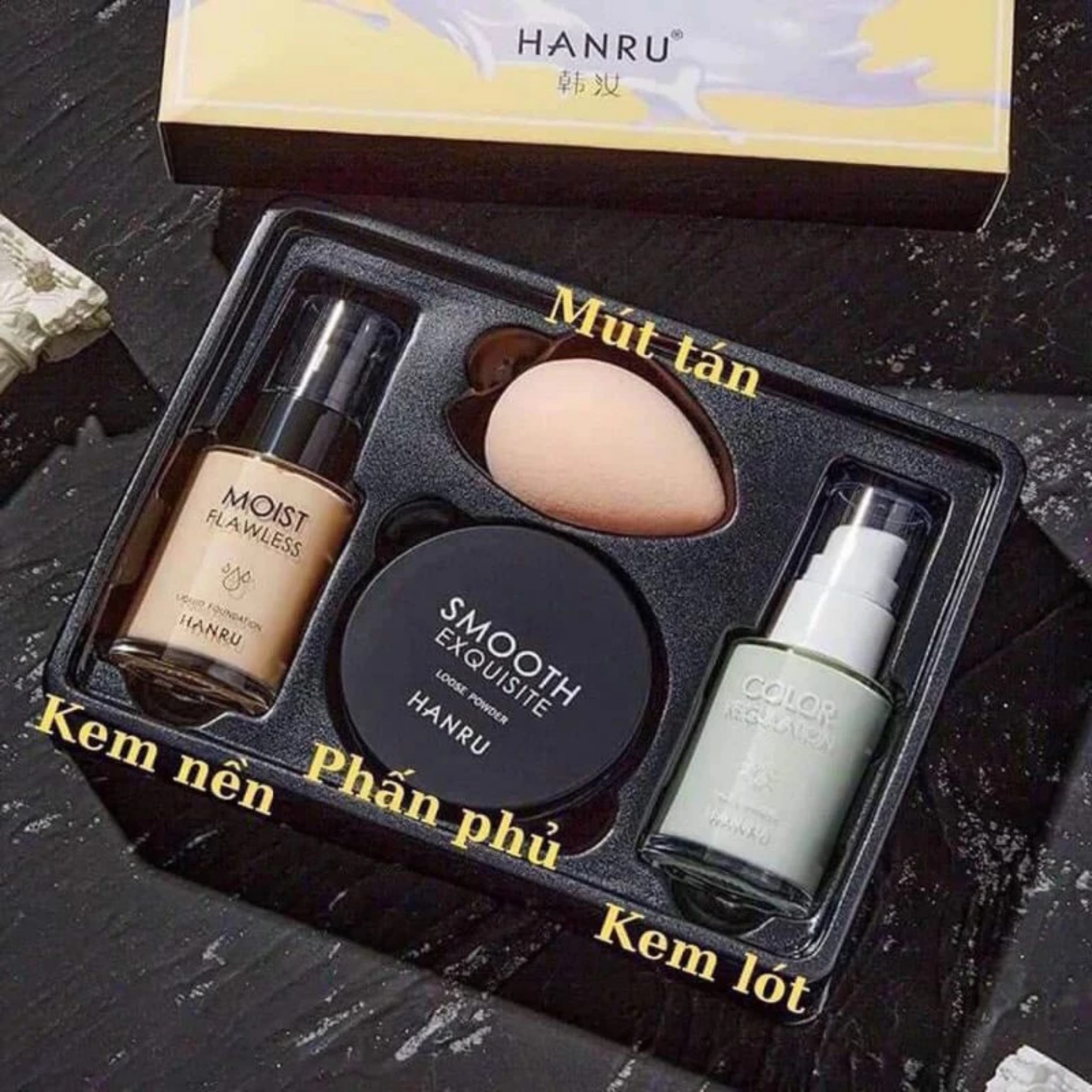 Set trang điểm pretty makeup msmeeshu hanru 4 món