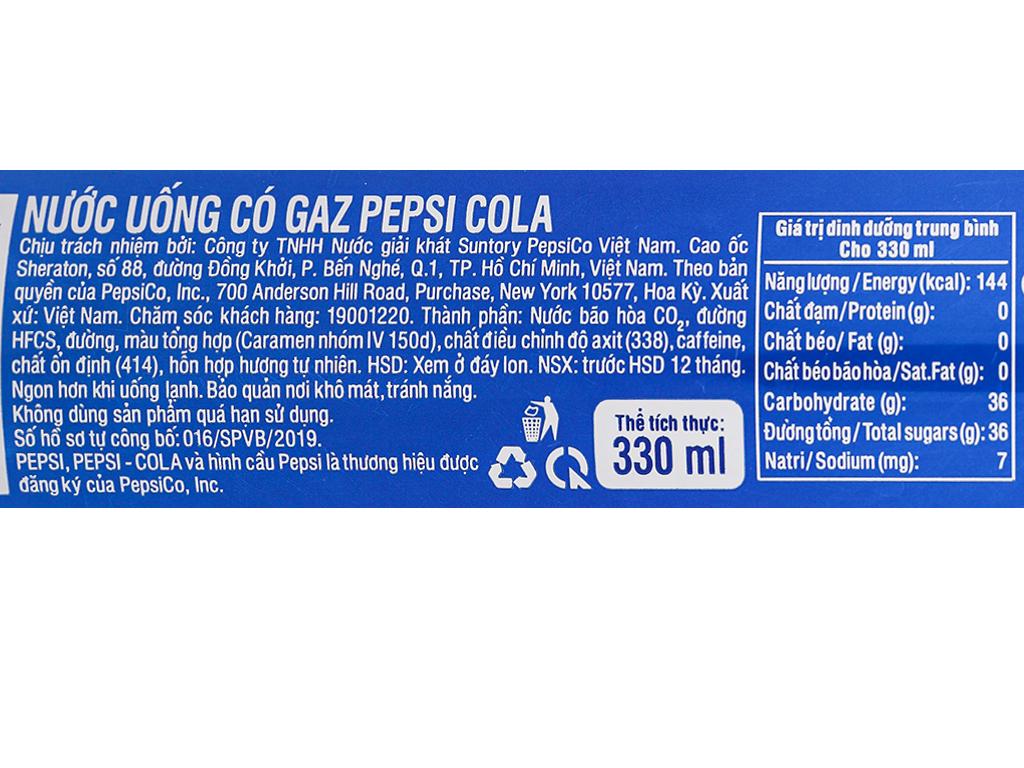[HCM]LỐC 6 LON PEPSI 330ML
