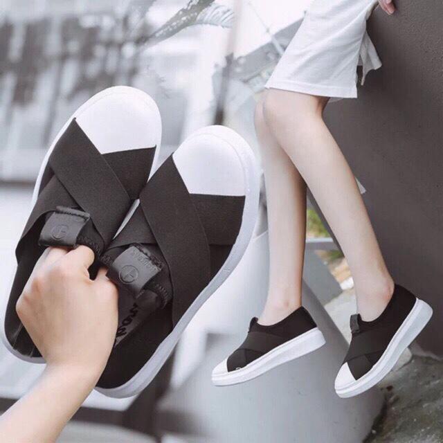 GIÀY LƯỜI VẢI  CHUN CHÉO NỮ