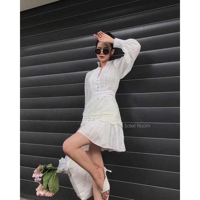 Váy trắng dáng đuôi cá eo tôn dáng CINDY DRESS