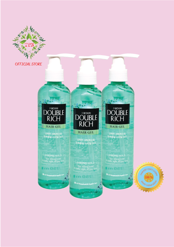 COMBO Gel Hard Tạo Kiểu Double Rich 250ml - Giữ Nếp Tóc Uốn
