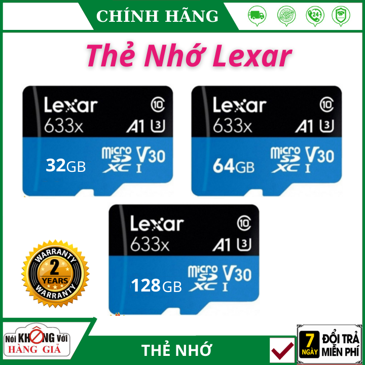 Thẻ nhớ lexar microsdhc uhs-i 32gb / 64gb / 128gb class 10 100mb/s