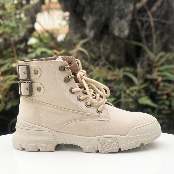 [SKM] Giày boot nữ cổ lửng da bóng thời trang sành điệu 20469