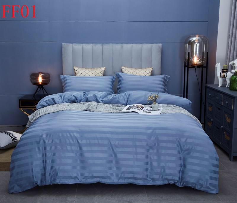 Bộ chăn ga gối cotton 3f phi lụa mẫu ff01